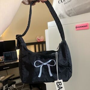 NWT BAGGU UO Exclusive Embroidered Bow Mini Nylon Shoulder Bag